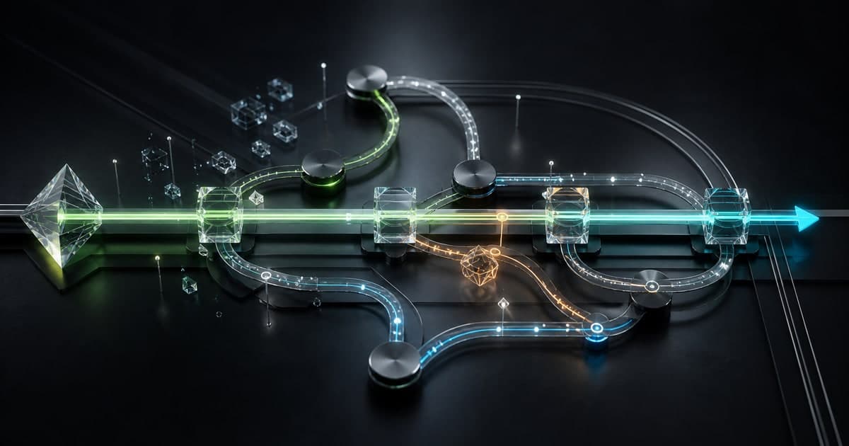 Primary AI automation path supported by branching fallback and recovery routes